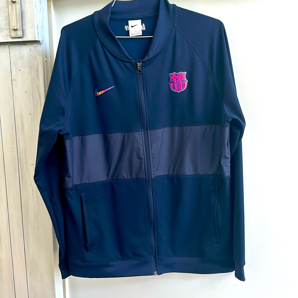 Men’s official Barcelona Football Club track jacket by Nike. Size XL.